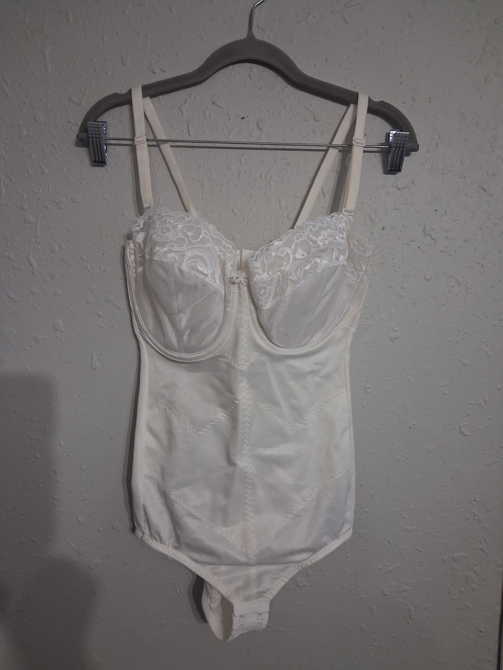 Vintage 60s 70s body shaped girdle bridal ivory lace